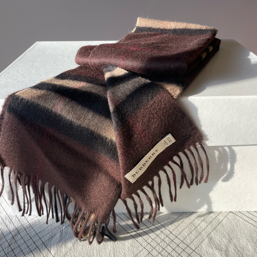 Brown Burberry Giant Check Scarf